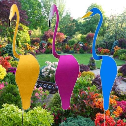 Creative Swirl Bird Flamingo Swan Whimsical Dynamic Bird Slight Swing Breeze Garden Automatic Swing Decoration Outdoor Ornament