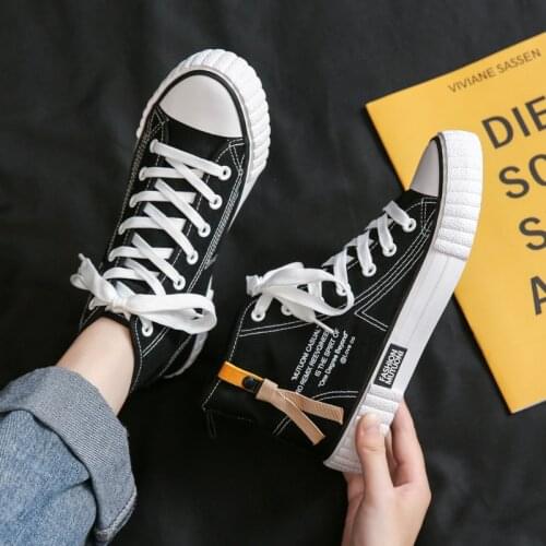 2021Summer new womens sneakers shoes breathable high top canvas shoes popular board shoes vulcanized shoes thick sole shoes