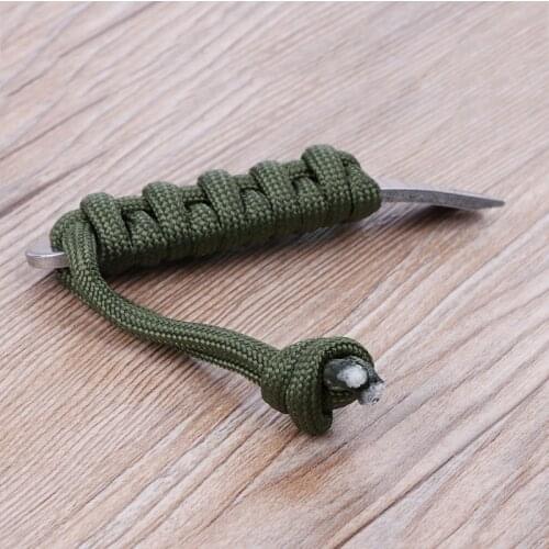 Mini EDC Tool Crank Crowbar Pocket Pry Bar Paracord Scraper Opener Winder Staple F2TC