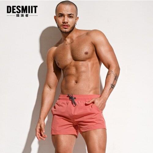 Desmiit Mens Swimming Shorts Quick Dry Beach Shorts Breathable Loose Surf Board Trunks Swimwear Bathing Suit Maillot De Bain