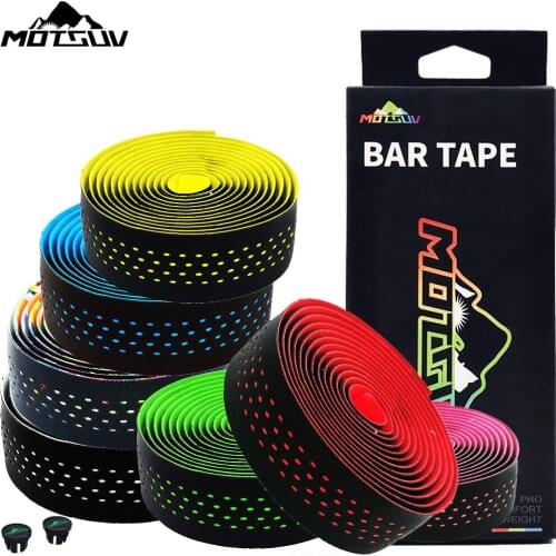 Soft Road Bike Bicycle Handlebar Cork EVA PU Bar Tape Professional Cycling Damping Anti-Vibration Wrap With 2 Bar Plug