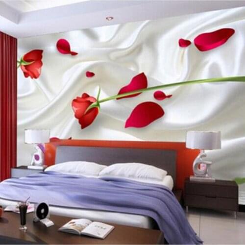 Modern Abstract Art Rose Silk Wallpaper Living Room Bedroom Fashion Simple Interior Decor 3D Mural Papel De Parede 3D Paisagem