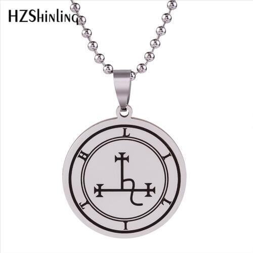 2018 New Stainless Steel Pendant Necklace Sigil Of Lilith Pendants Fashion Ball Chain Mens Symbol of Lilith Seal Jewelry HZ7