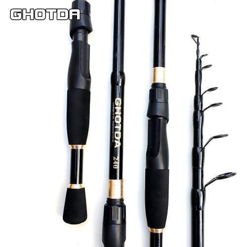 NEW LUER 1.6m-2.4m Multifunction Spinning Rod carbon fishing fish pole telescopic Travel fishing rod ultrashort Fishing Tackle