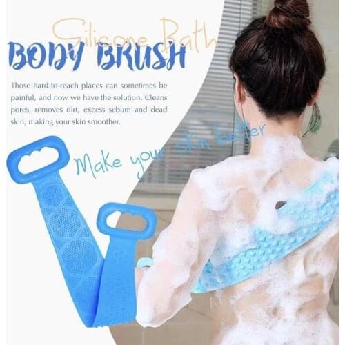 New thick type Silicone Brushes Bath Towels Body Brush Bath Exfoliating Back Brush Belt Wash Skin Household Clean Shower Brushes