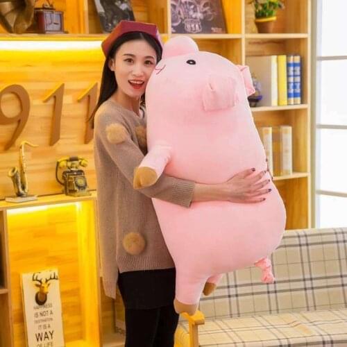 35"/90cm Giant Pink Pig Plush Toy Stuffed Animal Pillow Big Fat Pig Sofa Cushion
