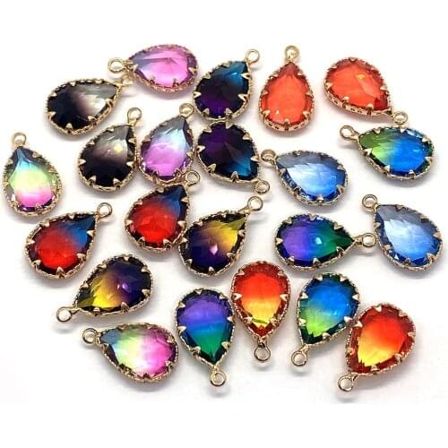 5pcs/bag of Exquisite Drop-shaped Natural Crystal Pendant 15X7mmDIY Handmade Jewelry Accessories Ladies Jewelry