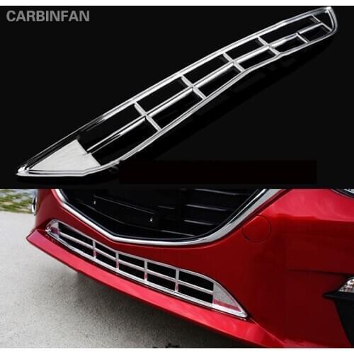 Car Front lower Bumper Grille mesh cover Trim air inlet decorative strip Trim fit for Mazda 3 Axela 2014 2015 2016 P228