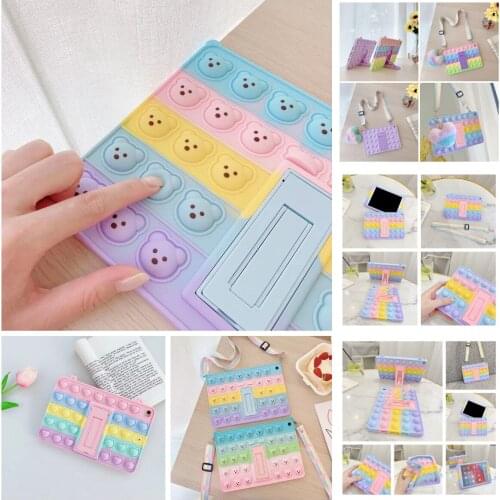 Silicone Rainbow Portable Tablet PC Protective Case for IPad Ai2 9.7Inch/ Air4 10.9Inch/IPad 9.7Inch 2018/IPad Pro 10.5 Cover