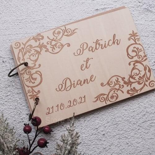 Wedding Guest book Personalised Guest Book Custom Guest book Romantic Photo Album Script Book Rustic Guest Book Elegant