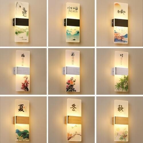 Led Wall Lamp Aluminum Acrylic Modern Dimming Bedroom Bedside Living Room Background Wall Corridor Aisle Stairs Hotel Light