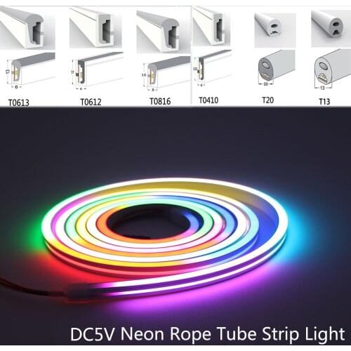 5V SK6812 RGBW LED Neon Strip Light Waterproof 1903 3838 IC 96pixels/m Individually Addressable Flexible Silica Gel Rope Tube