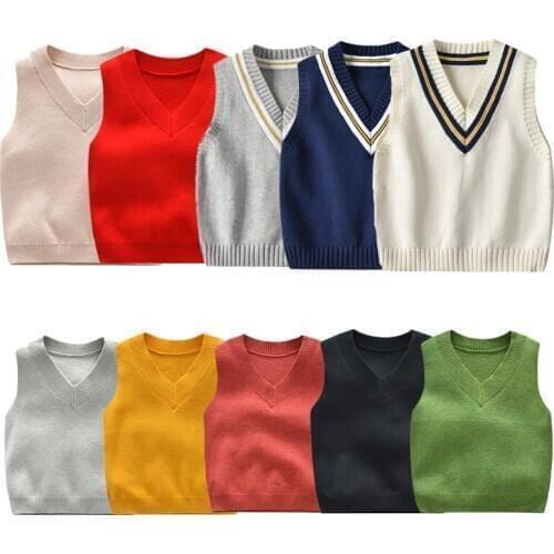 Boys Sweater Vest Clothes Children Outweart Waistcoat Winter Knitted Sweaters Boys Pullover Tops Autumn Winter Clothing