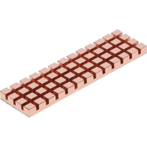 Pure Copper Heatsink Cooler Heat Sink Thermal Conductive Adhesive for M.2 2280 PCI-E NVME SSD 70x20MM Thickness 1.5/2/3/4MM