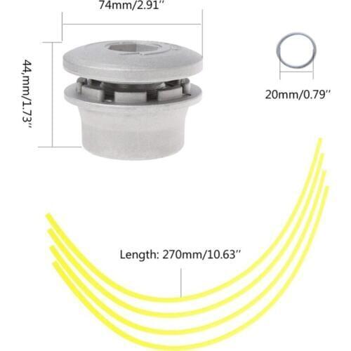 Universal Aluminium Line Bump Cutting Trimmer Head with 4 Mowing Ropes Set For Lawn Brush Cutter Strimmers Replacement