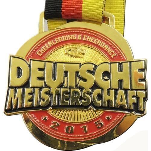 Customized Flower Shape Gold Plated Cheerleading Medals