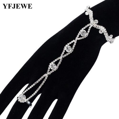 YFJEWE Silver Color Chain Link Bracelet For Women Ladies Shining Crystal Bracelet Jewelry Pulseras Mujer Moda B194