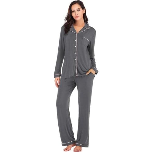 Womens Pajamas Set Modal Cotton Pajamas for Women Long Sleeve Pajama Set Womens Sleepwear Spring Autumn Home Clothes