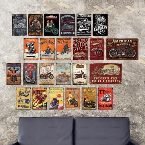 Motorcycle Legend Tin Signs Retro Metal Sign Plaque Metal Vintage Wall Decor For Garage Bar Pub Decorative Plate Iron Painting