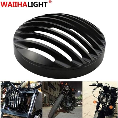 1pc 5" Metal Retro Motorcycle Headlight Lamp Mesh Grille Cover Mask For Harley Modified 48/883/1200 Dai Na 04-14