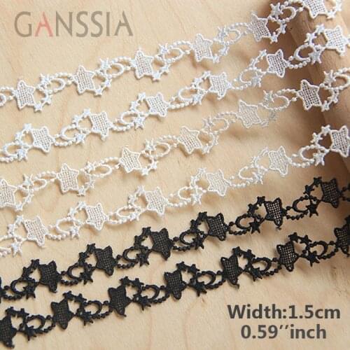 1yard Width:1.5cm Cute Star Design Water-soluble Lace Trim Lace DIY Garment Clothes Sewing Accessories.(ss-376)