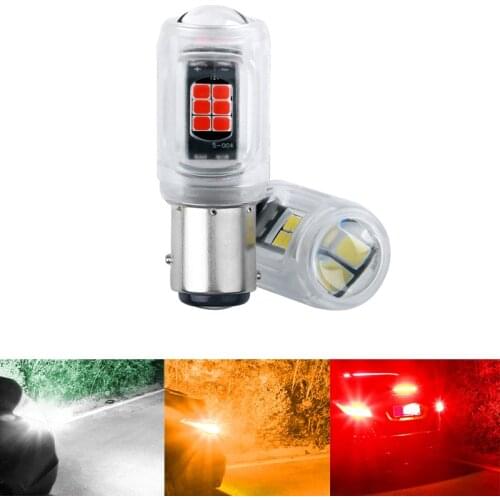 10PCS Car Led Bulbs 1156 BA15S P21W 1157 Bay15d P21 5w 3030 16SMD Turn Signal Light Auto Reverse Parking Light Glass Shell White