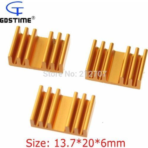 10 pcs/lot Aluminum Cooling 13.7x20x6mm Chipset Heat Sink RAM Radiator Heatsink Cooler
