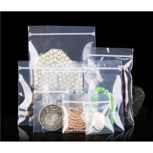 100pcs Transparent PE Zip Lock jewelry Packaging bags 8*12cm clear plastic bags for jewelry gift storage Sundries storage bag