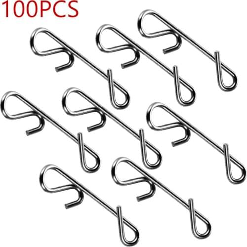 100pcs Fishing Swivel Snap Fast Stainless Steel Swivels Snap Silver Connector Fishhook Lures Fish Tackle Pesca Iscas Tools