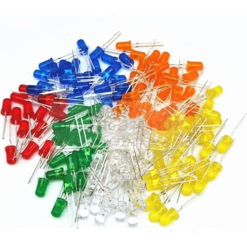 120PCS 3mm LED Light Assorted Kit DIY LEDs Set White Yellow Red Green Blue Orange Led Diode Kit 6 Colors Each 20PCS