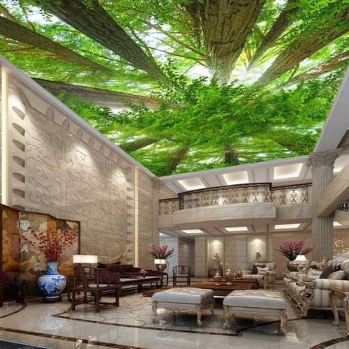 Bedroom 3D Ceiling Wallpaper Living Room Ceiling Zenith Mural Roof Ceiling Wallpaper Blue Sky Cloud Decoration Wall Cloth