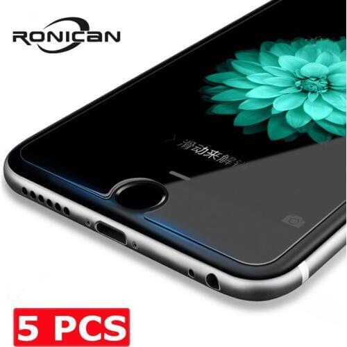 5Pcs HD Clear Screen Protector for iphone X 6 7 8 plus 2.5D Curved Edge Tempered Glass Protective Film for iPhone 6 Plus 6s 7 8
