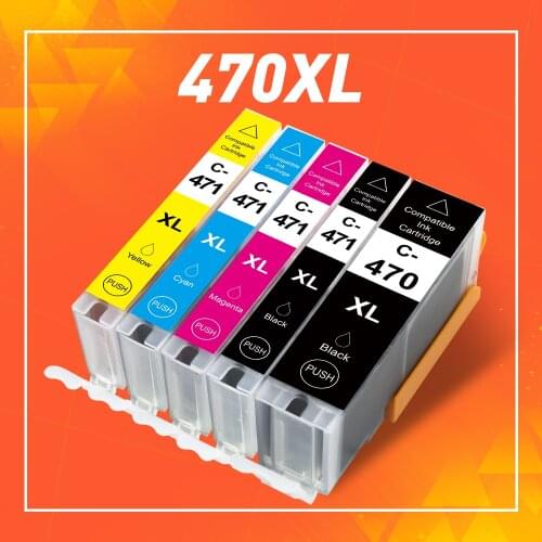 Topcolor 470XL Ink Cartridge Compatible Canon PGI470 CLI471 for Canon Printer MG5740 MG6840 7740 TS5040 TS6040 8040 9040 Printer