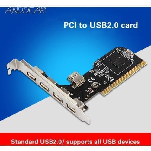 ANDDEAR USB2.0 expansion card desktop PCI to 5 usb2.0 adapter card NEC chip usb c to hdmi vga usb c ethernet wall plate