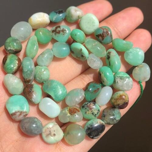 8-10mm Irregular Natural Australian Chrysoprases Green Jades Stone Beads for Accessories Jewellery Making Bracelet Necklace 15