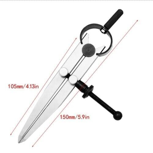 1PC Carbon steel Scriber Divider Wheel Compass Leather Stitch Hole Distance Measure Compass Leather Divider Tool