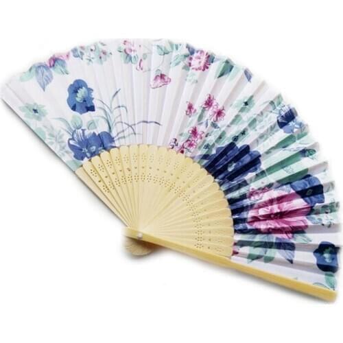 100PCS Colorful Chinese Bamboo Folding Hand Fan Flowers Floral Wedding for Dance Party Decor Gift Favors