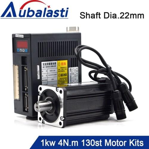 Aubalasti 1KW AC Servo Motor Driver 4N.m 2500RPM 130ST-M04025 AC Motor Matched Servo Motor Driver AASD 20A Complete Motor kit