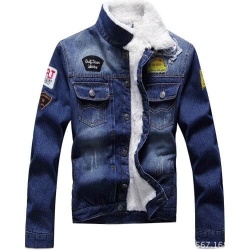 Fleece Inner Denim Jacket Men Winter Fashion Slim Trendy Warm Thick Mens Jean Jackets Outwear Motorcycle Coats Cowboy