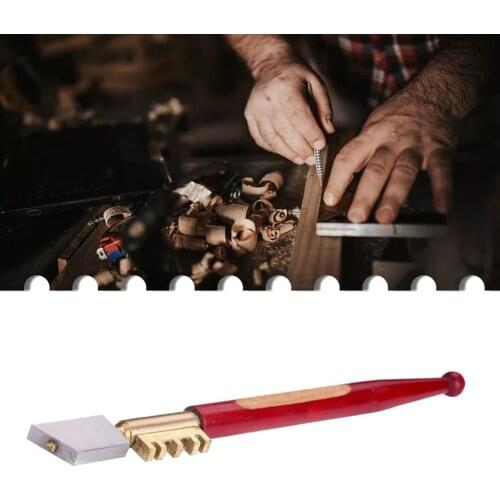 Hot Portable Glass Cutter Diamond Tipped Wooden Handle Glass Cutter Tool With 10mm Scale Professional Cutter Pencil Shape Tiles