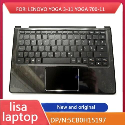 YUEBEISHENG New For Lenovo YOGA 3-11 YOGA 700-11 Palmrest Serbia Keyboard Upper Cover Touchpad 5CB0H15197