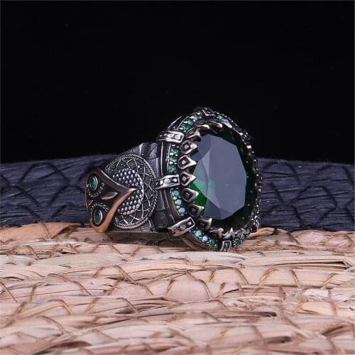 Green Zircon 925 Sterling 925 K Silver Ring