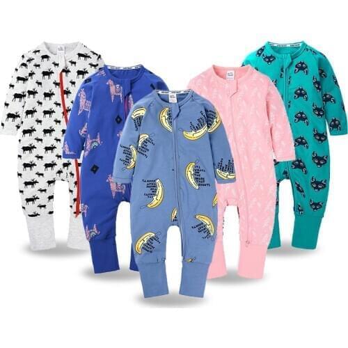 Hotsale Newborn Baby Boys Girls Clothes Cartoon Print Cotton Infant Rompers European Style Jumpsuits Toddler Kids Clothes Fall