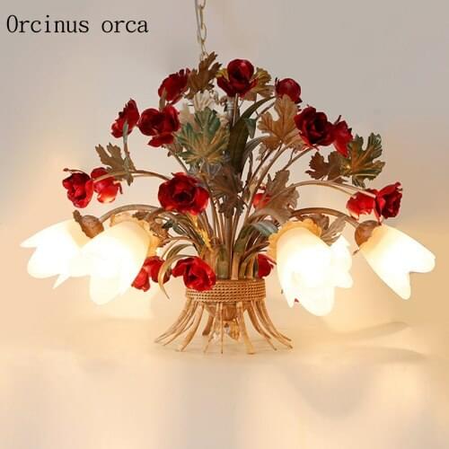 Korean garden living room chandelier beauty salon clothing store basket lantern creative personality restaurant lamp warm lamp