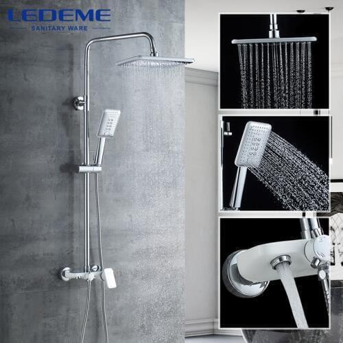 LEDEME Shower Sets Bathroom Shower Faucets Hot And Cold Mixer Brass Faucet Bathtub Shower Mixer Bathroom Faucet L2421W