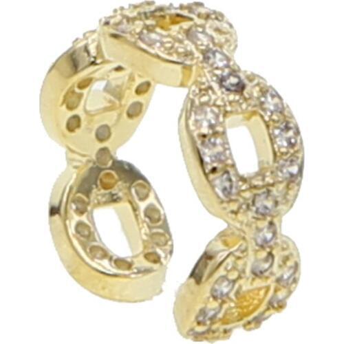 Mini cz miami cuban link chain ear cuff earring minimal simple cuff clip on earring for xmas earrings 11/11 christmas earrings