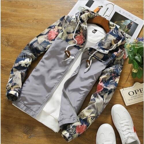 Fashion men women Floral camo patchwork college hooded jackets summer Couple thin windbreaker baseball coat jaqueta masculina