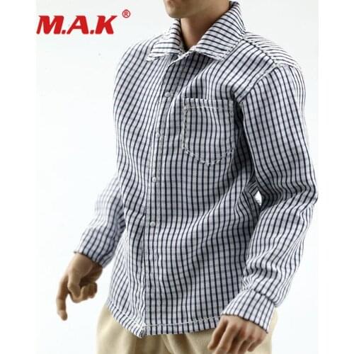 New 1/6 Trend Mens Clothing Small Plaid Light Shirt Male Clothes Accessory For 12 Inch Action Figure Body In Stock items