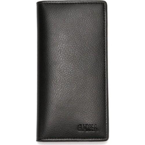 Q1QA Men Wallet Vintage PU Leather Long Purse Bifold Business Coin Change Pocket Large Capacity