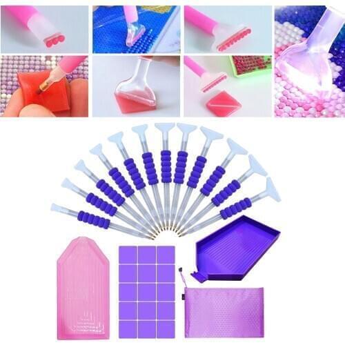 30Pcs 5D Diamonds Painting Tools and Accessories Kit w/ Potin Drill Pens & Diamond Embroidery Tray for Adults Kids Beginners